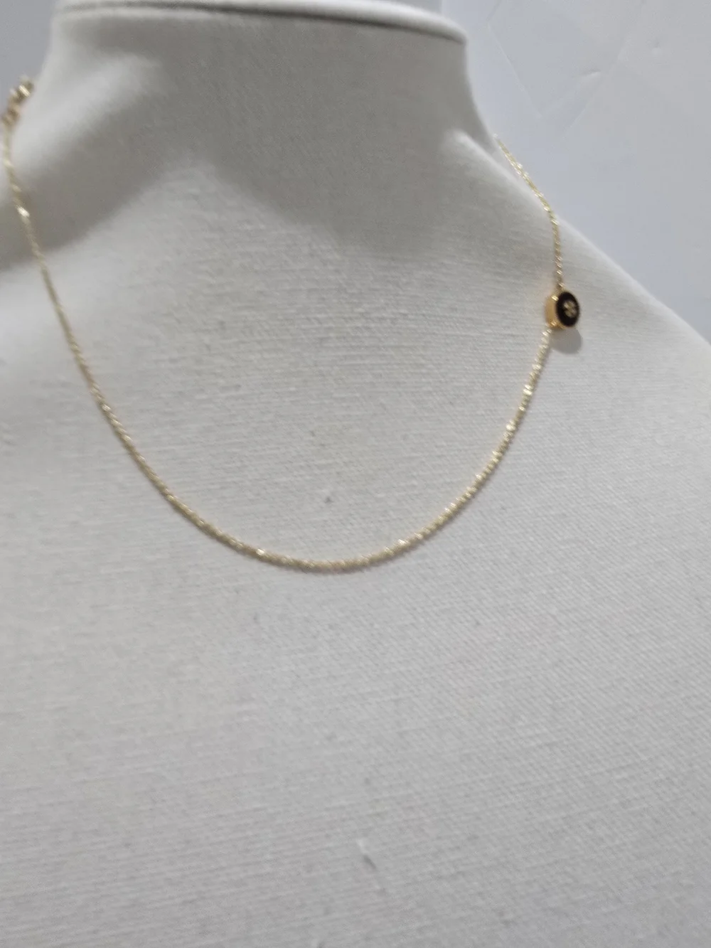 Tory Burch Logo Necklace Gold Black